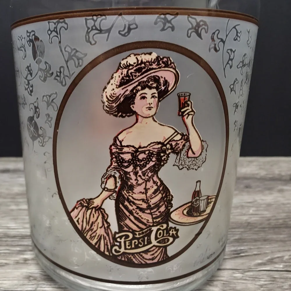 Vintage Pepsi-Cola Glass Jar Container